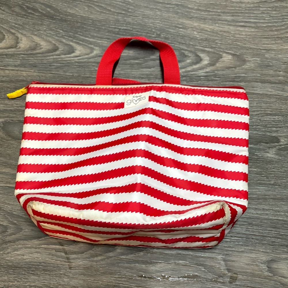 Red and White Striped Thirty-one Lunch Bag
